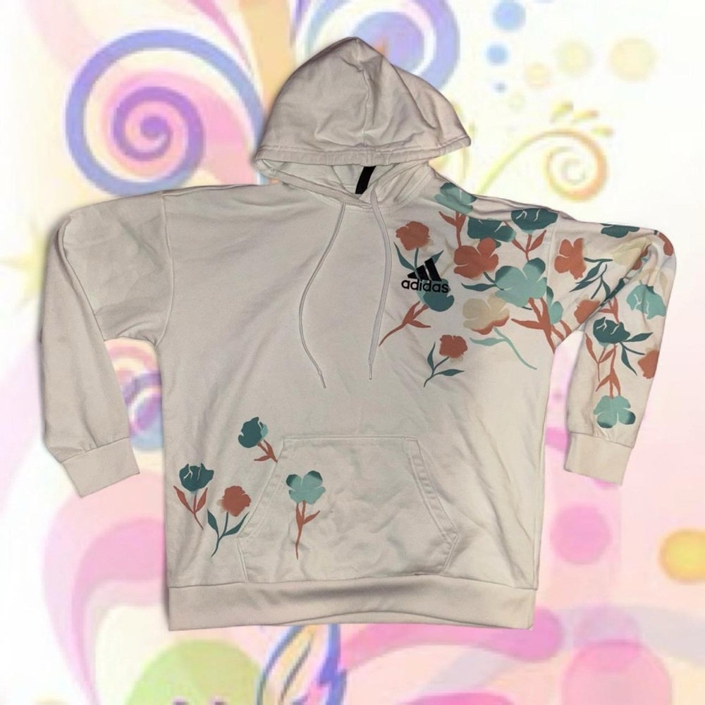 adidas athleisure gorpcore primegreen floral hoodie, sz md